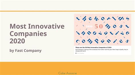 Most Innovative Companies 2020 By Fast Company Speaker Deck