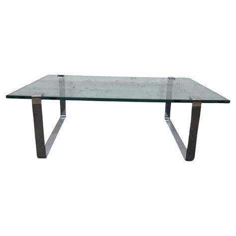sleek and sexy mid century modern glass and chrome coffee table for sale at 1stdibs sexy