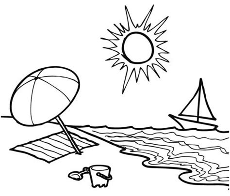 Beach Nature Free Printable Coloring Pages