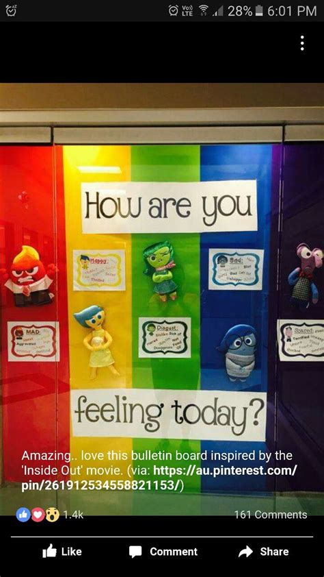 Inside Out Feelings Chart Elementary School Counseling School