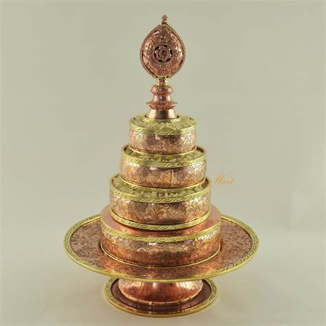 Fine Quality Tibetan Buddhist Copper Ritual Offering Mandala Set 6