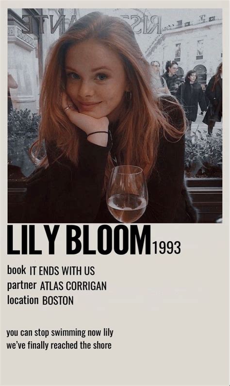 Lily Bloom Character Book Poster It Ends With Us Book Posters Books