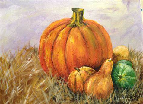 Harvest 9x12 Acrylic On Canvas Autumn Painting Farm Art Fall Canvas