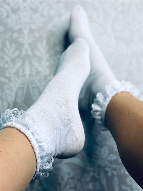 White Lace Frilly Socks Lace Socks White Socks Socks Etsy