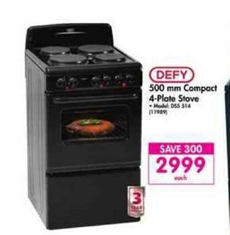 Defy 500mm Compact 4 Plate Stove Offer At Makro