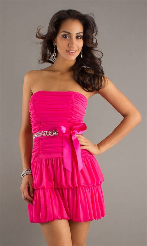 Short Strapless Hot Pink Dress Strapless Homecoming Dresses Dresses