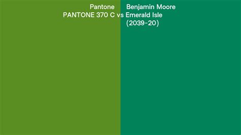 Pantone 370 C Vs Benjamin Moore Emerald Isle 2039 20 Side By Side