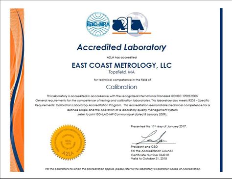 17025 Accredited Laboratory For Calibration Services