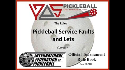 Pickleball serves are all done underhand, and you don't always have to hit the ball with all of your strength. Official Pickleball Rules for Service Faults and Lets ...