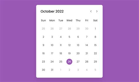 Dynamic Calendar With Pure Css And Javascript Gosnippets