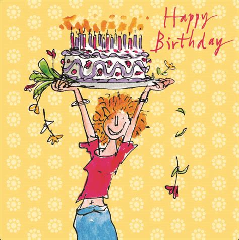 Quentin Blake Big Cake Happy Birthday Greeting Card Cards Love Kates