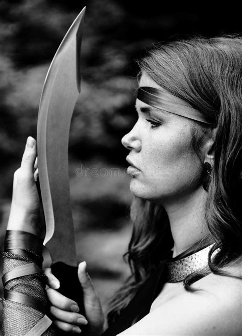 Woman With Sword Stock Image Image Of Summer Beautiful 26135101