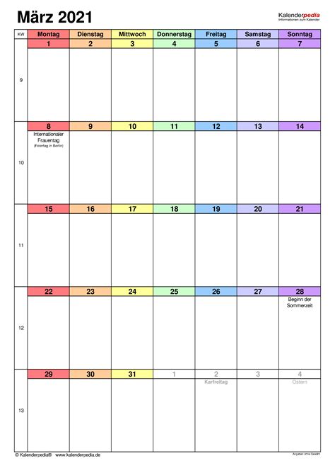 Kalender 2020 ferien hessen feiertage 2020 in deutschland mit. Monatskalender März 2021 Zum Ausdrucken Kostenlos / Kalender 2021 : Auch zum ausdrucken als pdf.