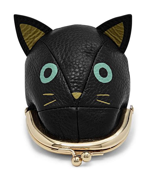 Lyst Fossil Cat Kiss Lock Frame Coin Purse In Black