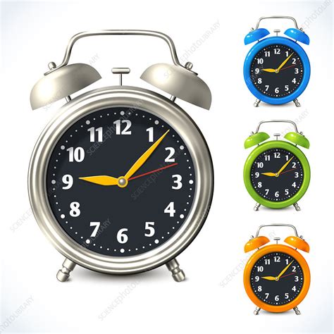 Alarm Clocks Illustration Stock Image F019 7525 Science Photo