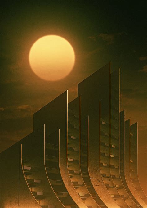 Sci Fi Futurism Art Fantasy Architectural Brutalism Poster City Wall Decoration Printable