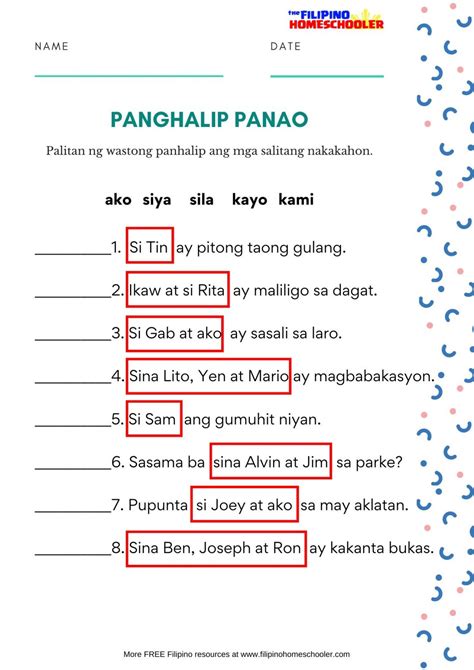 Free Pantukoy Worksheets Si Sina The Filipino Free Filipino Numbers