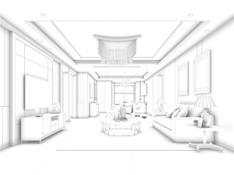 How To Draw A 3d Living Room Drawing Ideas