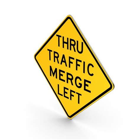 Road Sign Thru Traffic Merge Left Design Template Place