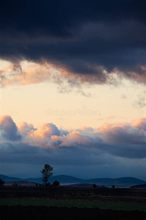 Cloudy Sunset Landscape Stock Image Image Of Dark Cumulus 24524185
