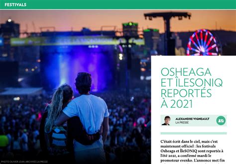 And by that, we mean osheaga 2021. Osheaga et ÎleSONIQ reportés à 2021 - La Presse+