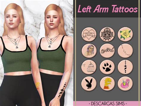 Descargas Sims Right Arm Tattoos Sims 4 Downloads