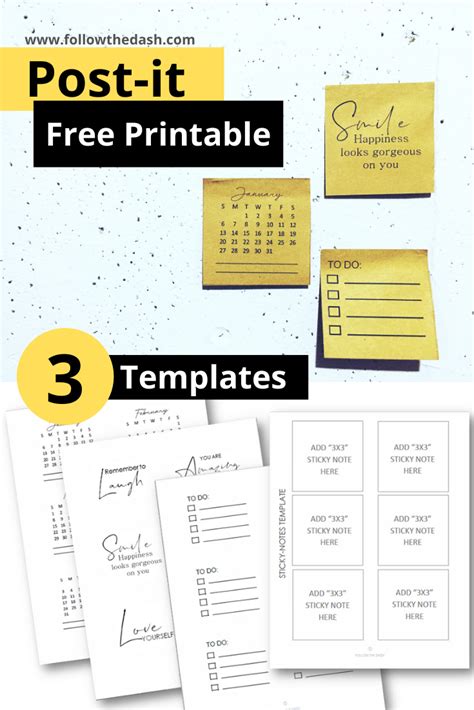 Printable Post It Note Template