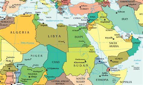 Large Old Political Map Of Europe North Africa And The Middle East