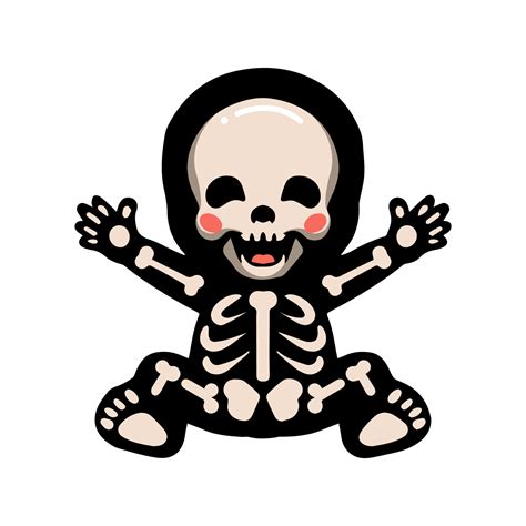 Cute Halloween Skeleton Cartoon Sitting 9877301 Vector Art At Vecteezy