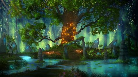 Download Magic Tree Nature Fantasy Forest Hd Wallpaper By Winterkeep