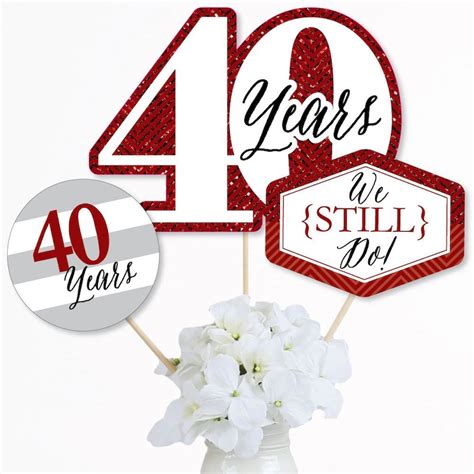 40th Wedding Anniversary Centerpiece Sticks We Still Do Etsy