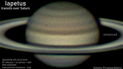 Transit On Saturn Of Iapetus 40 Minutes Sequence Youtube