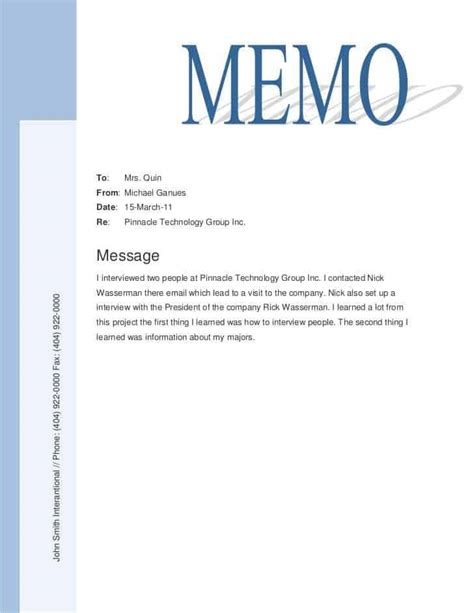 Free Memo Template Word Excel Formats