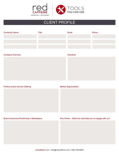 Customer Profile Excel Template