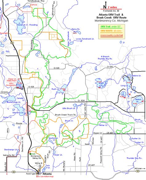Atlanta Atv Orv Ohv Motorcycle Off Road Trail Map Montmorency County