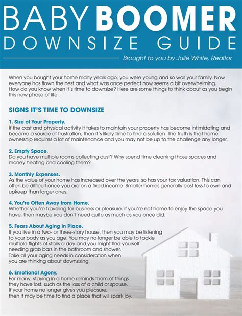 Baby Boomer Downsize Guide