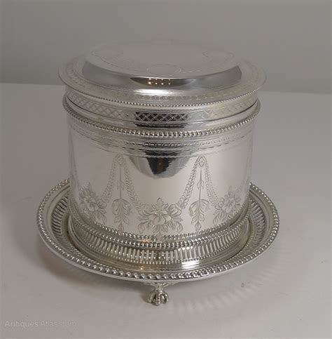 Antiques Atlas English Silver Plated Biscuit Box Atkin Brothers
