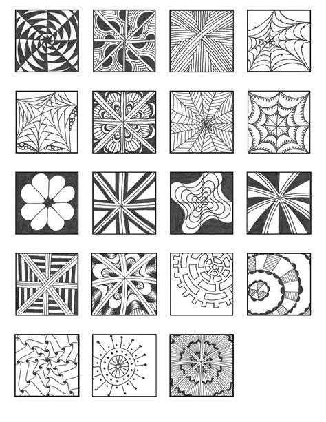 Pattern Sheets Emily Perkins Zentangle Zentangle Patterns Und