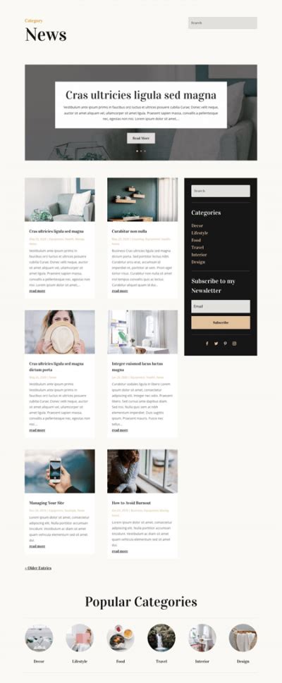 Divi Blogger Category Page Template