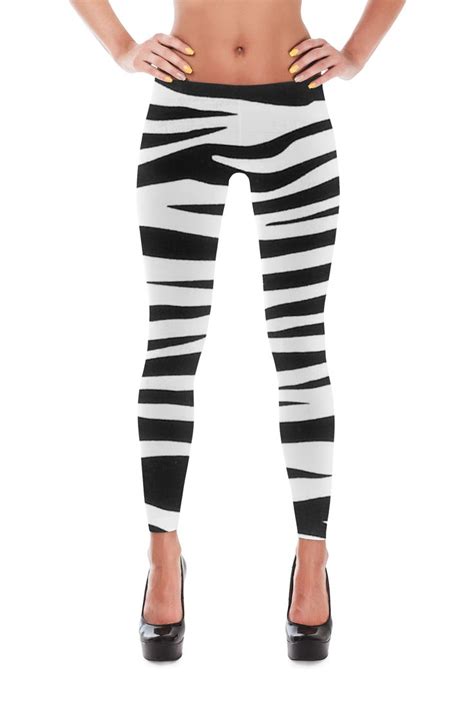 awesome zebra stripe print leggings shiny durable and hot these polyester spandex leggings