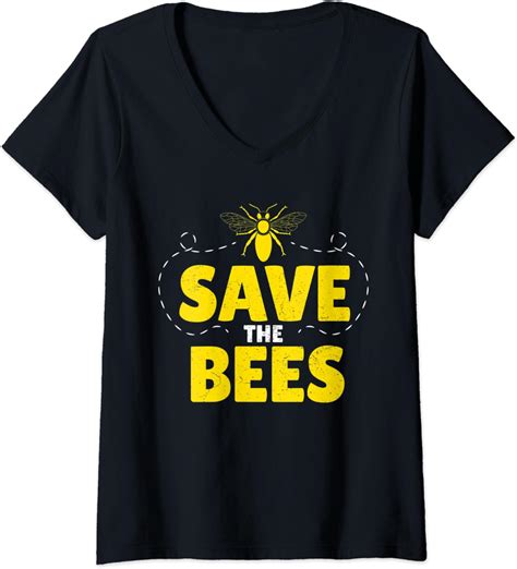 Womens Save The Bees Funny Insect T Shirt Cool