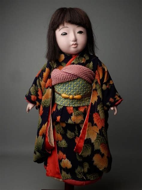 Japanese Vintage Ichimatsu Ningyo Girl Doll Silk Kimono Gofun Paste Play Doll Nr Antique