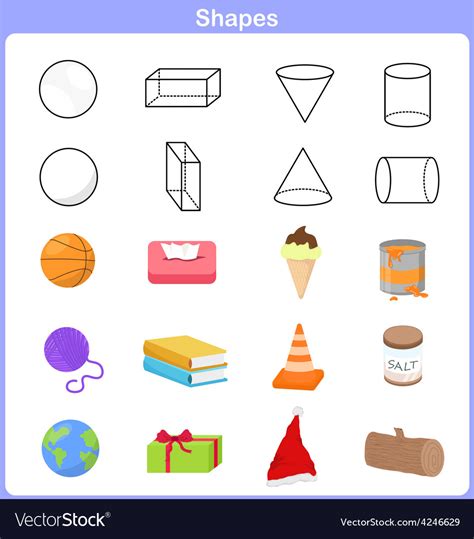 Learning The Shapes With Object For Kids Vector Image
