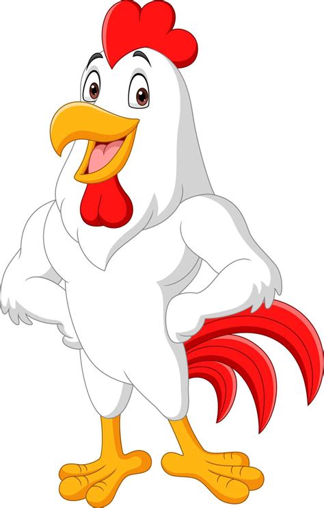 Cartoon Rooster Posing Isolated On White Background 5151851 Vector Art