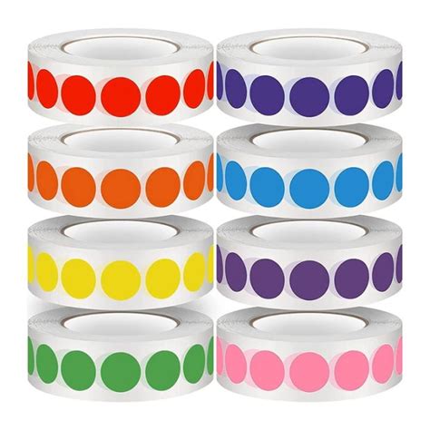 8 Rolls Color Coded Labels Color Coded Label Stickers For File Sorting
