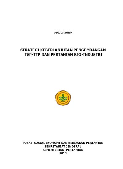 Policy Brief Strategi Keberlanjutan Pengembangan Tsp Ttp Dan Pertanian