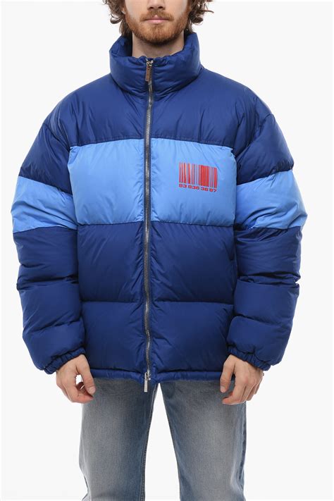 Vetements Vtmnts Oversized Puffer Jacket With Barcode Print Men