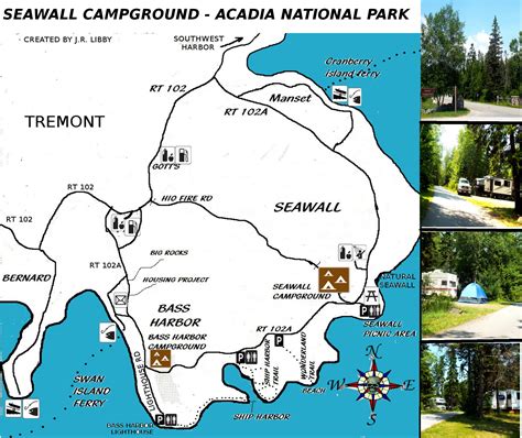 Acadia National Park Camping Map Cities And Towns Map
