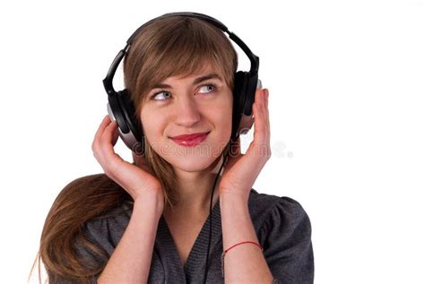 Beautiful Girl With Headphones Stock Photo Image Of Expression