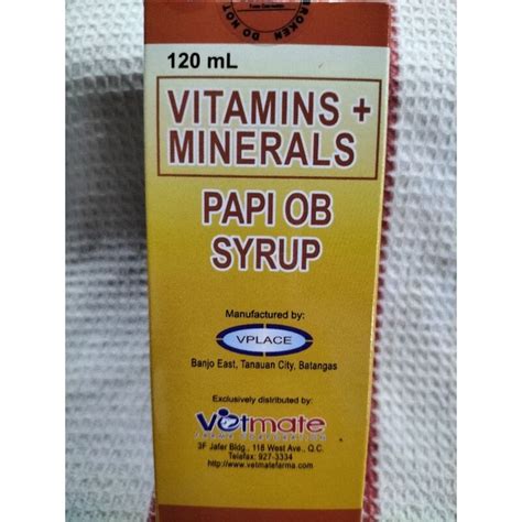 Vitamins Minerals Papi Ob Syrup 120ml Shopee Philippines